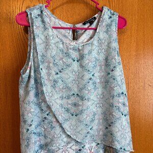Light Blue Paisley Flowy Tank